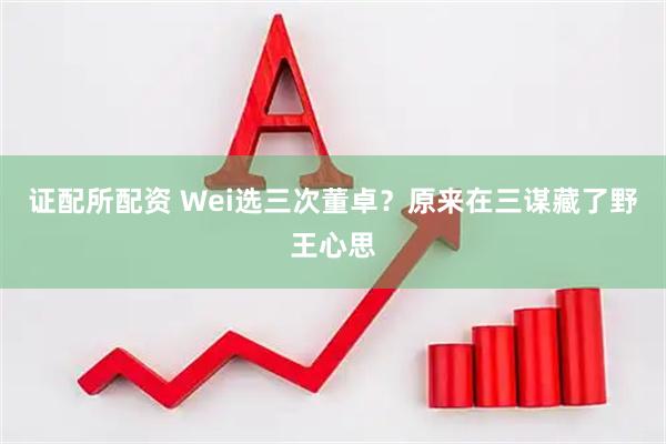 证配所配资 Wei选三次董卓？原来在三谋藏了野王心思